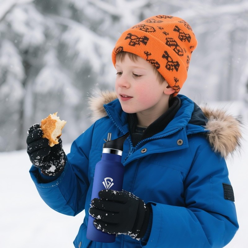 Thermos Flask, 500 ml, BPA-Free, Water Bottle with Straw, Metal