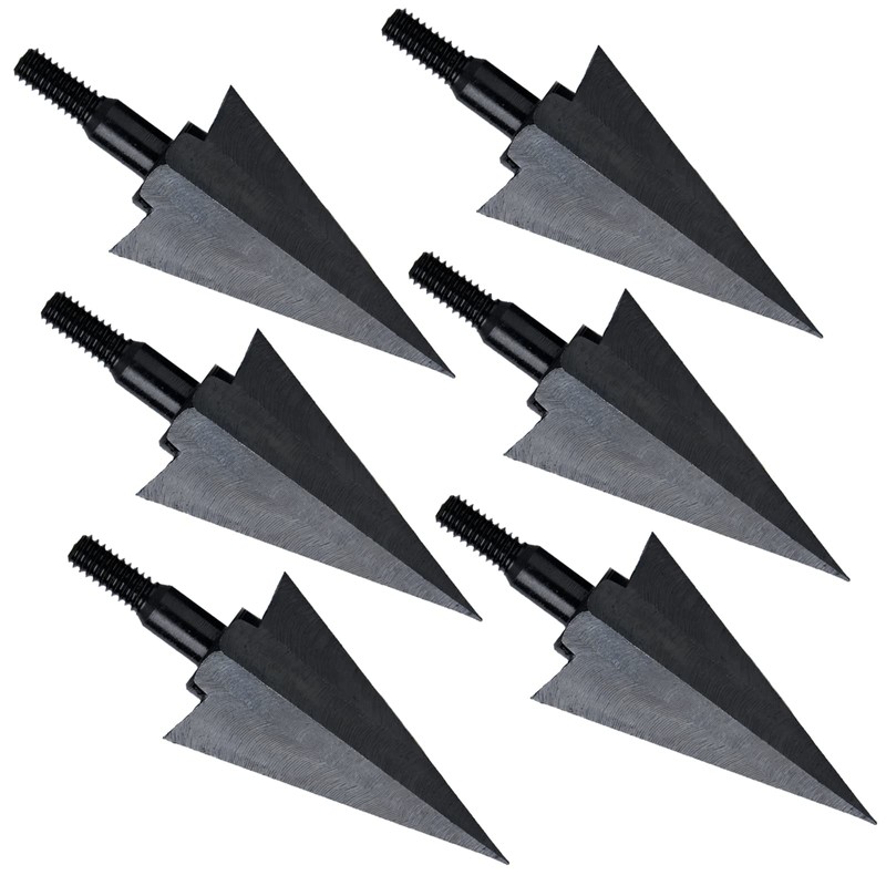 toparchery 12pc Black Screw Archery Broadheads Arrowheads Hunting Broad Head
