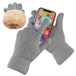 ehsbuy Winter Warm Gloves Women Thermal Touch Screen Gloves with Fleece Lining Knit Soft Ladies Thin Gloves for Skiing Cycling Hiking