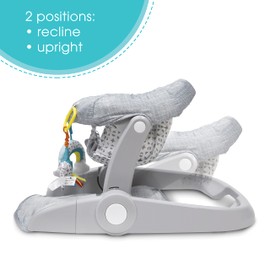 Bright Starts Learn-to-Sit 2-Position Floor Seat (Heather Gray) – Sit Baby Up in This Adjustable Baby Activity Seat Appropriate for Ages 4-12 Months – Includes Toys, Funfetti Neutral