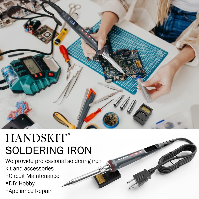 HANDSKIT 200W LED Soldering Iron Kit, 110V Soldering Kit for