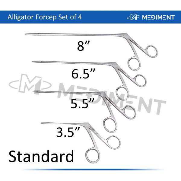 Mediment New Alligator Forceps Standard Serrated Tips 3.5" to 8"