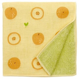 Hamamonyo Washed Towel Handkerchief, Pear Love, Green