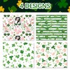 NinkyNonk 12 Sheets Shamrock Girl Wrapping Paper, 20x27in Watercolor Clover