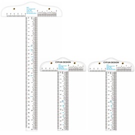 6" and 12" Acrylic Clear T Angle Ruler 3 Pack Transparent T Angle Ruler for Crafts, Drawing and General Layouts, Art Framing and Drawing, Scrapbooking, Crafts