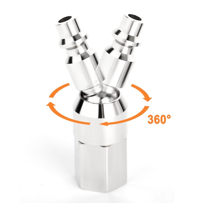 GASHER 6PCS 1/4" Swivel Air Plug, 6-Pack Industrial Swivel Coupler