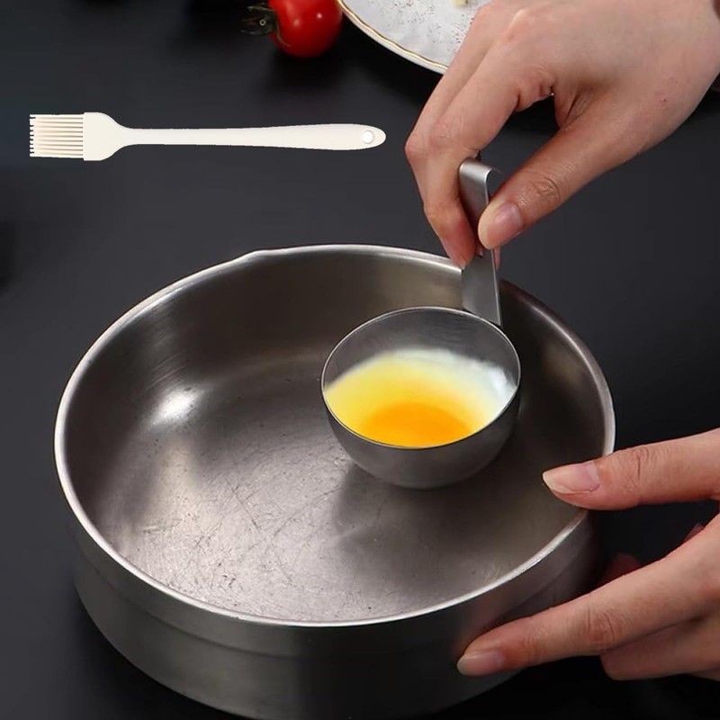 2 PCS Poached Egg Pan+1 Brush, Egg Poacher, Egg Poaching