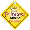 Princess Athena On Board Girl Car Sign Child/Baby Gift/Present 002
