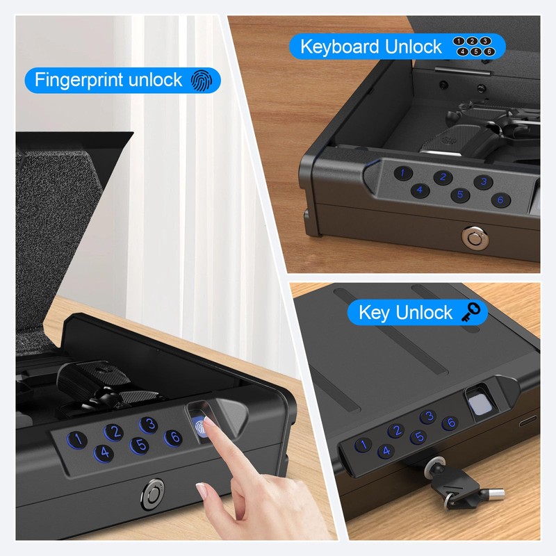 teentan Gun Safe, Biometric Gun Safe for Pistols - Quick-Access
