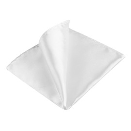 Allegra K Men's Pocket Square Solid Color Pocket Square Handkerchief Business Wedding Formal, white