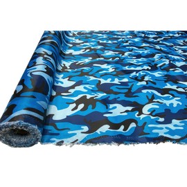 A-Express Camo Ripstop Waterproof Fabric Material 4oz Rip Stop Army Pattern Camouflage 150cm Wide - 3 Meters 300cm x 150cm Urban Blue