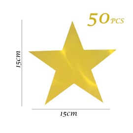 50 Pieces Golden Five-Pointed Stars, Paper Star Decorations, Five-Pointed Star Cardboard Silhouettes, Party Props, Suitable for Birthday Parties, Paper Cutting, Diy, Gift Packaging