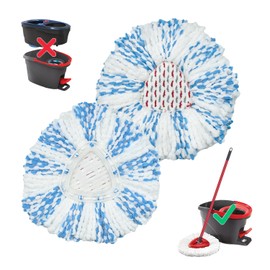 Mop Replacement Heads for O-Ceda EasyWrin 1-Tank System, UP 40% More Cleaning Power Mop Replace Head, Microfiber and Machine Washable Deep Cleaning Mop Refills (2-Pack, Red)