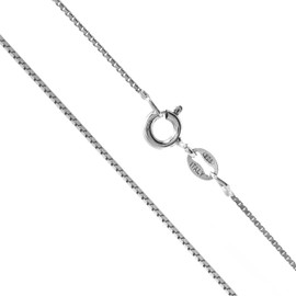 Honolulu Jewelry Company 925 Sterling Silver 1mm Box Chain Necklace for Women Tarnish Resistant - Made in Italy (14 Inches)
