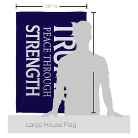 Blue Trump Peace Through Strength Flag Eagle Pole Kit Garden Sign Wall Decor Home Patio Tapestry 2024 Rally Shooting President 47 MAGA Yard Outdoor Patriotic Decoration Republican Gifts Made in USA