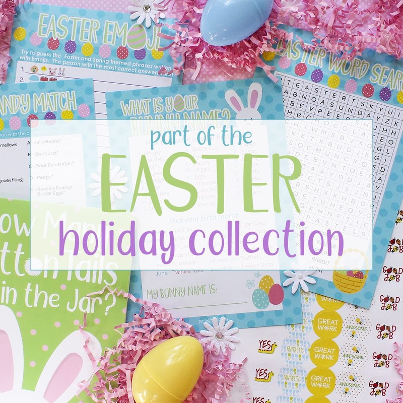 DISTINCTIVS Easter Themed Word Search Classroom Party Game - 25