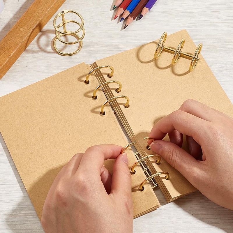 CRASPIRE 10Pcs 3 Rings Metal Loose Leaf Binders Book Rings