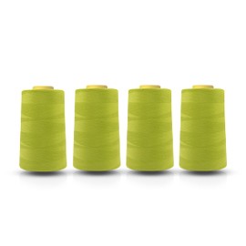 Realm Overlocking Sewing Machine Polyester Thread x Four 5000 Yards Cones White Black Natural Navy Red Grey (Lime)