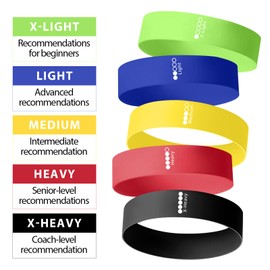 5 Pack Resistance Bands for Workouts, Exercise Bands for Women and Men, Pilates Equipment, Fitness Equipment， 5 Different Levels Elastic Band for Home Gym(Green+Blue+Yellow+Red+Black)