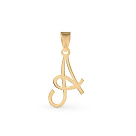 Amberta 9 Carat Gold Italian Charms Pendant for Men and Women, Letter Pendant Gold, Letter Pendant for Chains, Alphabet Pendant Gold, Yellow Gold, No Gemstone