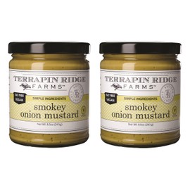 Terrapin Ridge Farms Smokey Onion Mustard – Gourmet Mustard for Burgers, Brats, Sandwiches & More – 8.5 oz Jar (Pack of 2)