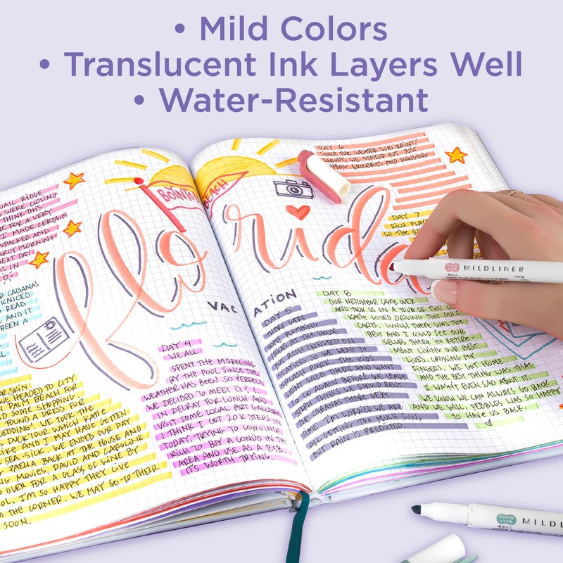 Zebra Pen Mildliner Dual-Tip Highlighter Marker Set, Broad and Fine