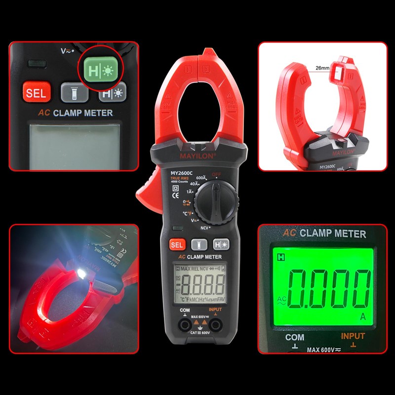 MAYILON MY2600C Digital Current Clamp Meter Auto Ranging Multimeter Measures