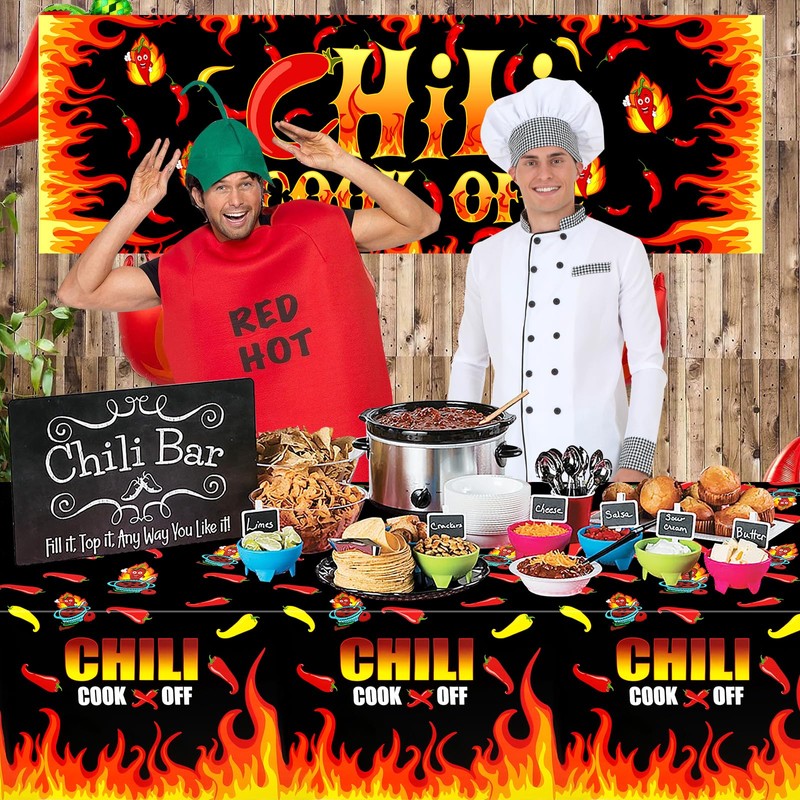 Chili Cook Off Decorations Banner, Chili Pepper Contest Banner for