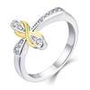 YL Cross Rings 925 Sterling Silver Infinity Band Religious Jewelry