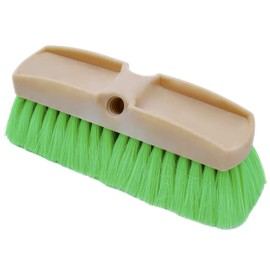 Teravan Green Obround Flow Through Scrub Brush for Cleaning-Car Wash Brush with Very Soft Bristles-Cleaning Brush for RVs, Trucks, Boats, Windows, and Floors (10-Inch)