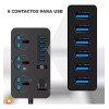 Maíz Multicontacto Cargador Barra Usb Supresor Picos Escritorio