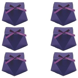 Fun Express Purple Geometric Favor Boxes with Bow - Bulk 48 Pc