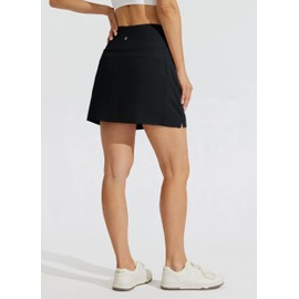 Willit Women's Golf Skirts Zipper Pockets High Waisted Stretchy Skorts Quick Dry Athletic Tennis Casual Skorts Black 6