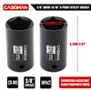 CASOMAN 2PCS 3/8" Drive 13/16" 5-Point Impact Grade Utility Socket,