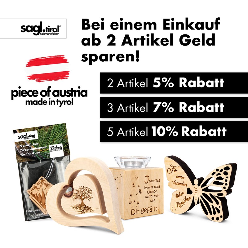 sagl.tirol Pine Heart Mini in High-Quality Packaging (Für Dich!)