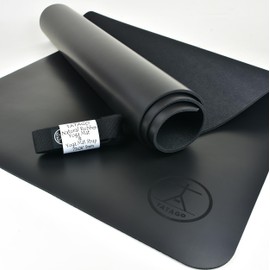 Tatago Hot Yoga Mat Non Slip-Professional Grade Natural Rubber Yoga Mat, Pliates Mat, Stretching Mat or exercise mats for home workout. Nonslip for Hot and Sweaty Classes. Includes Yoga Strap for Carrying and Stretching Strap.