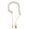 OHM IP-C18CLH-W Curl Cord Lightning Cable 1.8m
