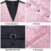 Hi-Tie Jacquard Silk Light Pink Mens Tux Vest and Bow