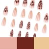 MISUD Fall Press on Nails Almond Medium Fake Nails Glossy