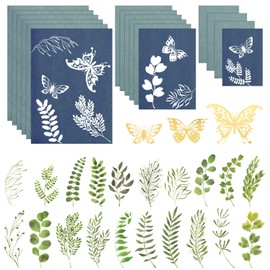 Mwoot Pack of 16 Cyanotype Paper Kit, A4 A5 A6 Sun Print Paper for Children Adults Beginners, Cyanotype Paper with Cyanotype Materials for Crafts DIY Projects and Wall Art Decoration