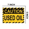 Caution Used Oil Stickers 7 X 5 Inch Waterproof Hazard