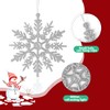 SULOLI Glitter Snowflake Hanging Decorations(Silver)