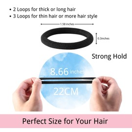 LuSeren 120PCS Black Hair Ties for Thick Hair – Seamless No Damage Elastic Ponytail Holders, Black Hair Band,Bulk Nylon Hair Elastics for Women