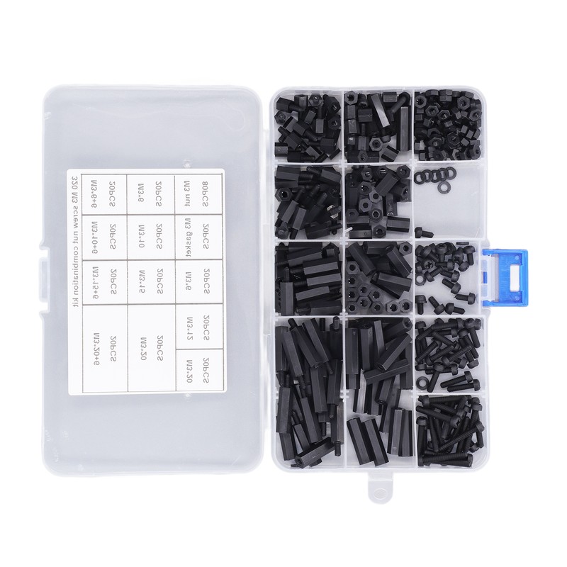 320 Pcs Hex Screw Spacer M3 Nylon Male Female Hex