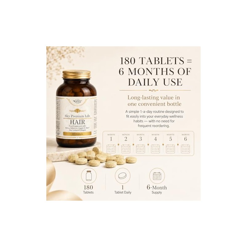 Sky Premium Life Hair Supplement with Biotin, Zinc & Selenium