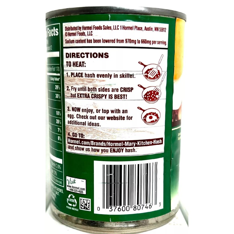 Hormel Mary Kitchen Reduced Sodium Corned Beef Hash 14oz(Pack of