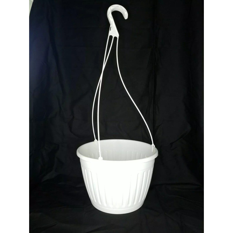 Landmark Plastics 10" WHITE HANGING BASKETS {Set of 10} Plastic