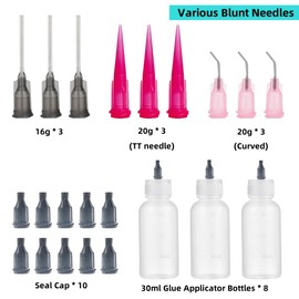 MIELIKKE 8 Pack Glue Precision Tip Bottle, Tip Squeeze Bottle 30ml, Liquid Dispenser Bottle, Glue Applicator Bottles, for Paint Quilling Craft and Oil (30ml)