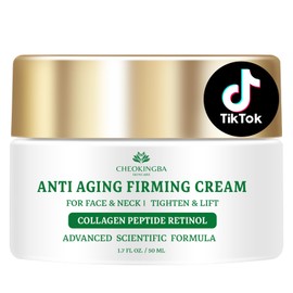 CHEOKINGBA AH-8 Anti Aging Face & Neck Moisturizer for Tightening, Firming Décolleté, Advanced Anti Wrinkle Multi-Peptides Formula for Women and Men, 1.7 Fl Oz‌
