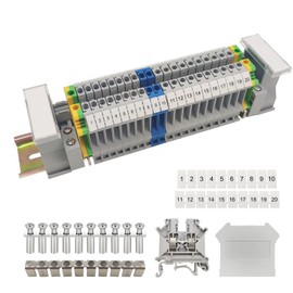 JINXIAN DIN Rail Connection Block Kit UK/3N5N Feed-Through Terminal Combination Row Terminals DIN Rail Clamp for DIN Rail Clamps DIN Rail for Connection Blocks Electric